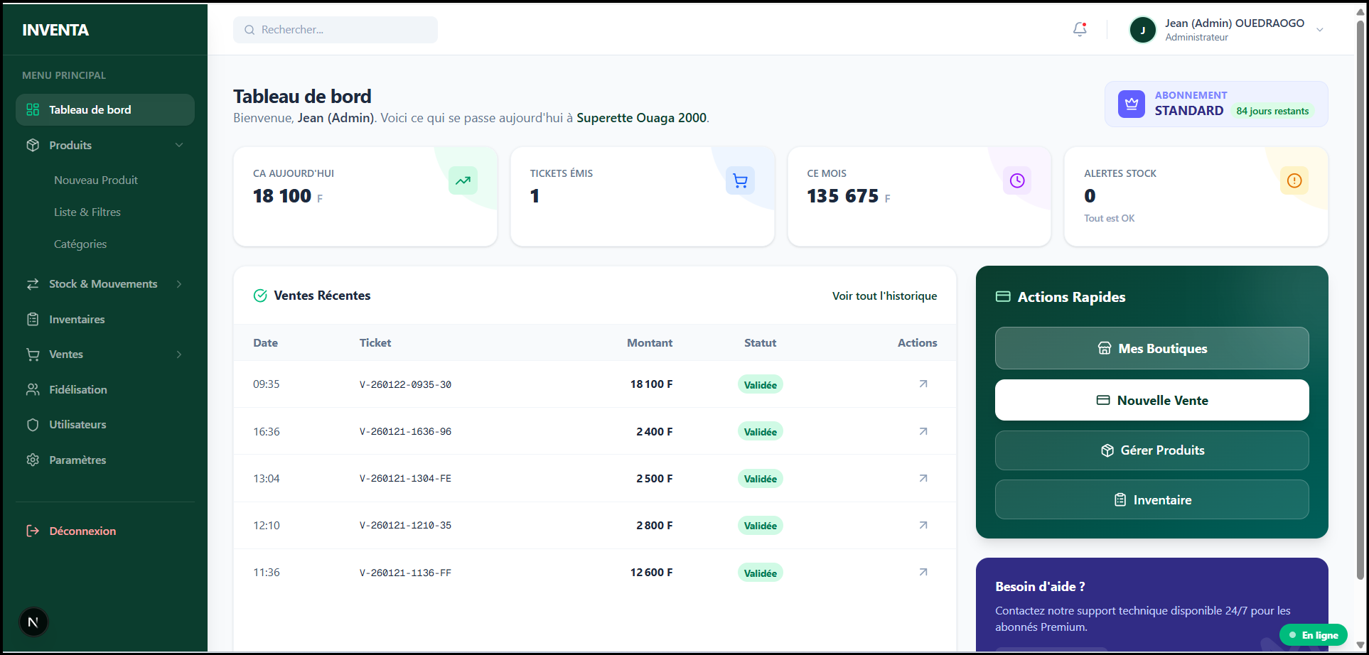 Capture d'écran Inventa 1